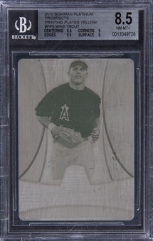2010 Bowman Platinum Yellow Printing Plate #PP5 Mike Trout (#1/1) - BGS NM-MT+ 8.5